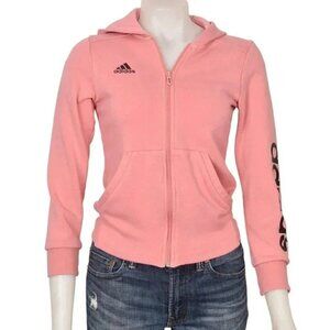 Adidas Full Zip Hoodie Sweatshirt Coral Pink Size Kids Medium‎